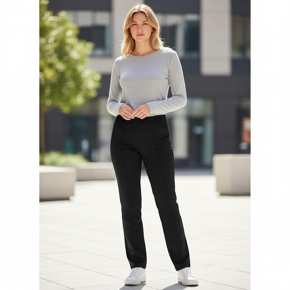 Lauren Ralph Lauren Womens Black Slim Leg Side Zip Stretch Trousers Size 12 NEW